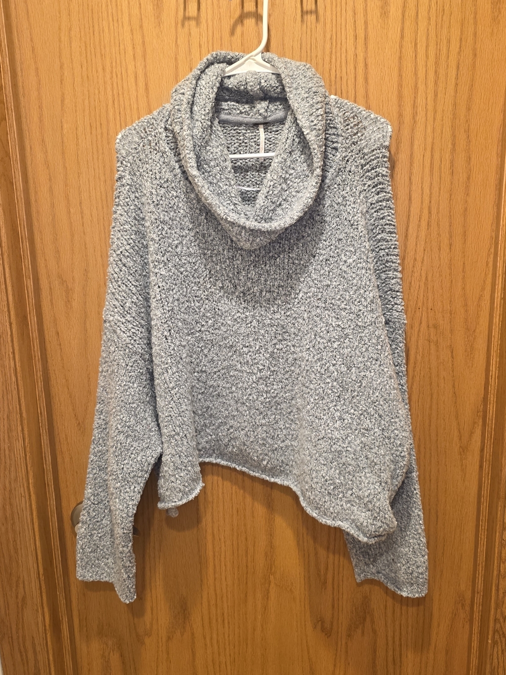 Free People BFF Cowl Neck Oversized Sweater In Marled Grey